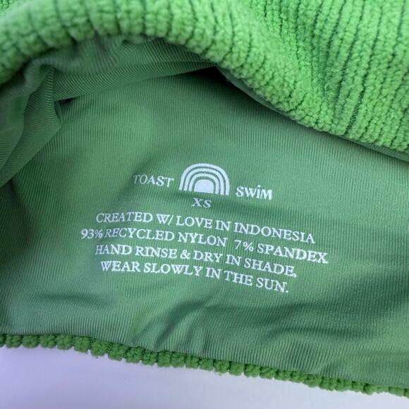 NWT Free People x Toast Swim Bikini Bundle Green, Coral And Rainbow Rib Sz XS - Picture 8 of 11